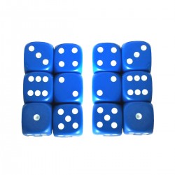 Set 12 zaruri de 16 mm, albastre, de calitate, plastic opac